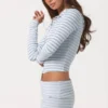 Mini shorts in jersey a costine a righe blu Mini shorts in jersey a costine a righe blu
