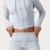 Mini shorts in jersey a costine a righe blu Mini shorts in jersey a costine a righe blu