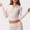 Mini shorts in jersey a costine a righe rosa Mini shorts in jersey a costine a righe rosa