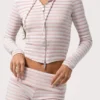 Mini shorts in jersey a costine a righe rosa Mini shorts in jersey a costine a righe rosa
