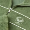 Felpa corta con zip in spugna verde