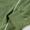 Felpa corta con zip in spugna verde