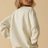 Felpa oversize a girocollo in color osso