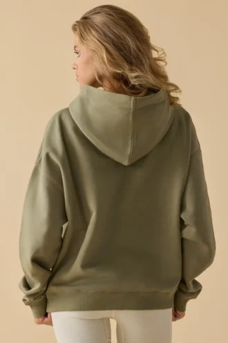 Felpa oversize con cappuccio in verde oliva chiaro Felpa oversize con cappuccio in verde oliva chiaro