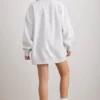 Felpa oversize con collo rotondo in grigio melange Felpa oversize con collo rotondo in grigio melange