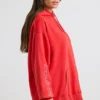 Felpa oversize in morbido jersey di cotone, colore rosso