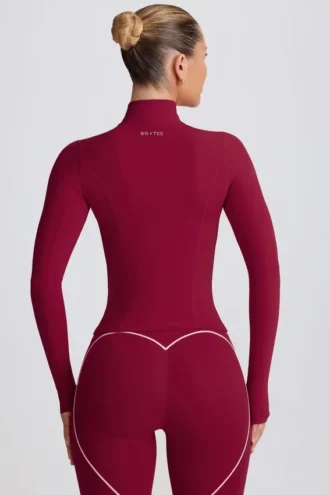 Giacca con zip Soft Active in bordeaux