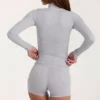 Giacca con zip Soft Active in grigio melange Giacca con zip Soft Active in grigio melange