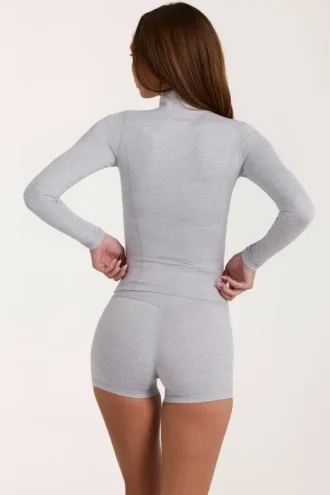 Giacca con zip Soft Active in grigio melange