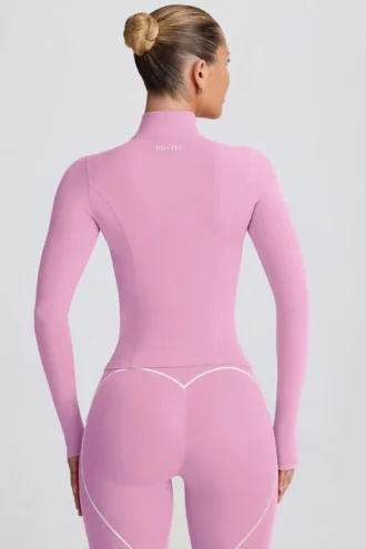Giacca con zip Soft Active in rosa antico