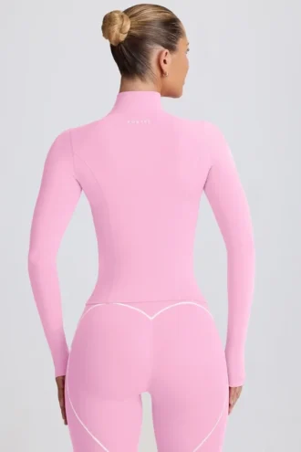 Giacca con zip Soft Active in rosa baby
