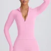 Giacca con zip Soft Active in rosa baby