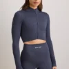 Giacca corta con zip FlexiRib in Indigo Slate Giacca corta con zip FlexiRib in Indigo Slate
