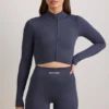 Giacca corta con zip FlexiRib in Indigo Slate Giacca corta con zip FlexiRib in Indigo Slate