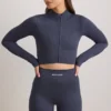 Giacca corta con zip FlexiRib in Indigo Slate Giacca corta con zip FlexiRib in Indigo Slate