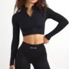 Giacca corta con zip FlexiRib in nero Giacca corta con zip FlexiRib in nero
