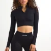 Giacca corta con zip FlexiRib in nero Giacca corta con zip FlexiRib in nero