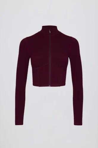 Giacca corta con zip Soft Active in bordeaux