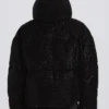 Giacca da sci oversize corta impermeabile in nero leopardato Giacca da sci oversize corta impermeabile in nero leopardato