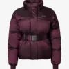 Giacca da sci oversize impermeabile con cintura in bordeaux Giacca da sci oversize impermeabile con cintura in bordeaux