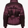 Giacca da sci oversize impermeabile con cintura in bordeaux Giacca da sci oversize impermeabile con cintura in bordeaux