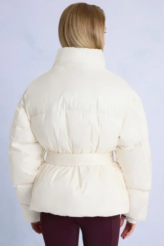 Giacca da sci oversize impermeabile con cintura in Ice Giacca da sci oversize impermeabile con cintura in Ice