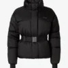 Giacca da sci oversize impermeabile con cintura in nero