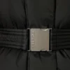 Giacca da sci oversize impermeabile con cintura in nero