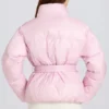 Giacca da sci oversize impermeabile con cintura in rosa cipria Giacca da sci oversize impermeabile con cintura in rosa cipria
