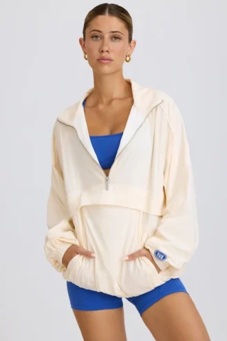 Giacca da tuta oversize in bianco