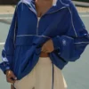 Giacca da tuta oversize in blu cobalto