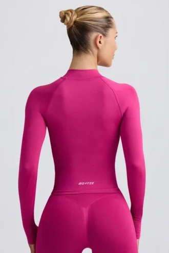 Giacca Define Luxe con zip in Berry