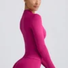 Giacca Define Luxe con zip in Berry