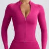 Giacca Define Luxe con zip in Berry