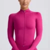 Giacca Define Luxe con zip in Berry