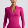 Giacca Define Luxe con zip in Berry