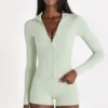 Giacca Soft Active con zip in grigio melange
