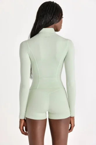 Giacca Soft Active con zip in grigio melange