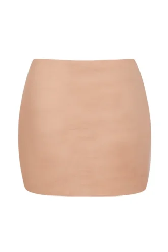 Gonna a slip micro mini a vita bassa in morbida rete Intimates color pesca caldo