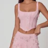 Gonna a trapezio con decorazioni Lorelei in rosa tenue Gonna a trapezio con decorazioni Lorelei in rosa tenue