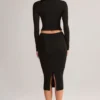 Gonna a tubino midi Aven in Modal a vita media, colore nero