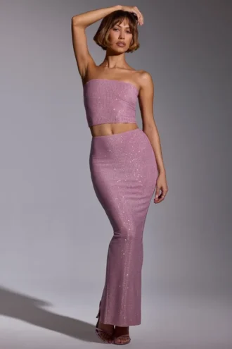 Gonna a vestito Melisande con decorazioni, vita media, rosa chiaro