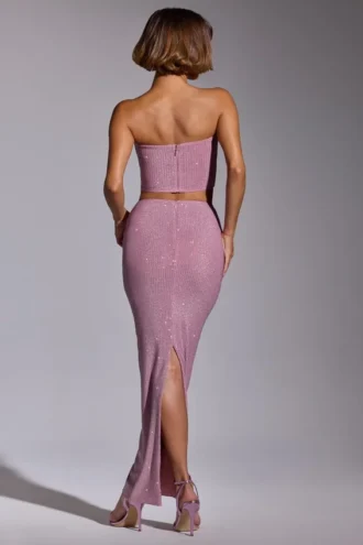 Gonna a vestito Melisande con decorazioni, vita media, rosa chiaro