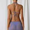 Gonna con coulisse e cut-out Lagoon in viola lavanda Gonna con coulisse e cut-out Lagoon in viola lavanda