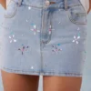 Gonna in denim a vita media Levara in denim chiaro Gonna in denim a vita media Levara in denim chiaro
