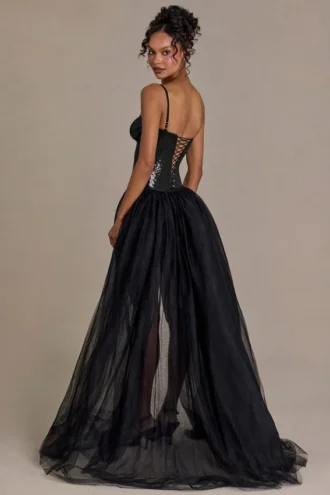 Gonna in tulle premium Odette in nero