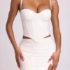 Gonna in vinile con spacco sulla coscia Nyx, colore bianco Gonna in vinile con spacco sulla coscia Nyx, colore bianco