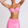 Gonna in vinile con spacco sulla coscia Nyx in rosa Gonna in vinile con spacco sulla coscia Nyx in rosa