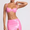 Gonna in vinile con spacco sulla coscia Nyx in rosa Gonna in vinile con spacco sulla coscia Nyx in rosa