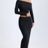 Gonna lunga a vita bassa Carolina in modal, colore nero Gonna lunga a vita bassa Carolina in modal, colore nero